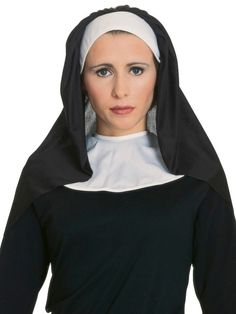 Nun Accessory Kit - costumesupercenter.com Black Headpiece, Nun Outfit, Nuns Habits, Nun Costume, Black Costume, Black Dress With Sleeves, Costume Shop, Costume Hats, Fabric Collars