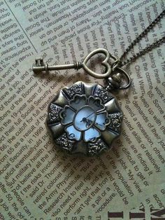 key Nola Tattoo, Steampunk Pocket Watch, Stop Watch, Under Lock And Key, Pocket Watch Necklace, Key Jewelry, Antique Keys, Wardrobe Accessories