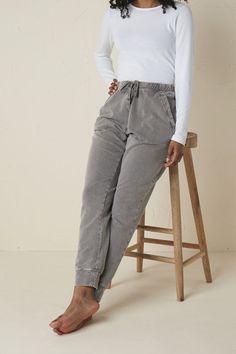 Irresistibly smooth and soft, these vintage-washed, French terry joggers are ankle pants with wear-anytime appeal. | Women's Easy Times Jogger Pants - Black - 1X - Plus Size Velvet Track Suit, French Terry Pants, Black Tracksuit, Athleisure Pants, Dress Joggers, Joggers Outfit, Travel Pants, Fitted Joggers, Grey Joggers