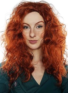 PRICES MAY VARY. WOMENS LONG RED CURLY WIG! Every Merida party needs a ginger costume wig right? Instantly become a brave child with this long copper red wig with flowing curls. Just add your dress, bow and arrow and party this Halloween. LOOKS LIKE REAL HAIR: We use our own MatteSilk Fiber, so your wig is softer, thicker and more realistic than other wigs. We photograph our own models, so you get the same wig as shown in our photos. ADJUSTABLE WIG CAP FITS ALL SIZE HEADS: Thanks to our comforta Haircuts Reference, Poppy Red Hair, Merida Party, Bridal Updo Hairstyles, Redheaded Women, Wig Long Hair, Red Curly Wig, Brave Princess, Hair Portfolio