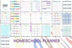 the homeschool planner is full of colorful lines