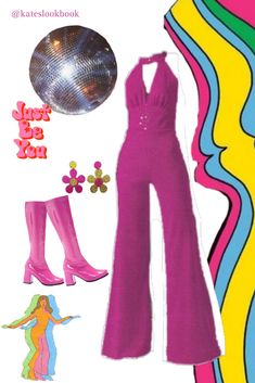 Disco Era Fashion 1970s, Cute Disco Outfit Ideas, 70s Aesthetic Fashion Disco, Disco Aesthetic 70s Outfit, Disco 1970s Style, Disco Astethic Outfit, Disco Outfit Accessories, 60s Disco Outfit, Retro Disco Party Outfit