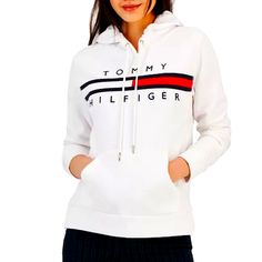 A Contemporary Take On Signature Style, This Tommy Hilfiger Hoodie Updates A Classic With Contemporary Colorblocking And A Bold Logo. Approx. 25" Long Drawstring Hood Kangaroo Pocket; Logo At Front Cotton/Polyester Machine W Tommy Jeans Sweatshirt, Tommy Hilfiger Sweatshirt, Tommy Hilfiger Logo, Bold Logo, Pocket Logo, Logo Sweatshirt, Sweatshirts Online, Matching Family Outfits, Workout Hoodie