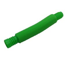 a green plastic hose on a white background with clipping for text or image to be read