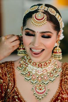 Pria Beniwal, Millind Gaba, Latest Bridal Makeup, Indian Bride Makeup, Bridal Necklace Designs, Latest Bridal Dresses, Latest Jewellery Trends, Jewelry Set Design, Bridal Accessories Jewelry