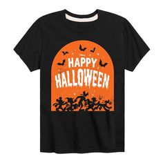 Add a magical addition to his wardrobe with this Disney Boys Happy Halloween Tee. ©Disney FEATURES Crewneck Short sleevesFABRIC & CARE Cotton, polyester Imported Machine wash Size: X Large. Color: Black. Gender: male. Age Group: kids. Disney Halloween Graphic Print T-shirt, Disney Halloween T-shirt For Fan Events, Disney Halloween T-shirt With Character Print, Disney Halloween Character Print T-shirt, Disney Halloween T-shirt, Disney Style Black Tops For Halloween, Halloween Mickey Mouse T-shirt For Disney Fans, Friends Boys, Halloween Graphic Tees