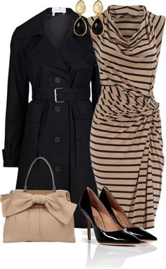 Office wear Mode Over 50, Fashionable Work Outfit, Mk Handbags, Winter Dress Outfits, Winter Outfits For Work, Classy Dress, Work Fashion