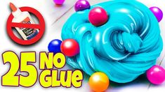 an image of a blue cake with balloons on the table and no 25 glue sign above it