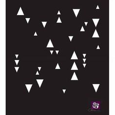 a black and white poster with triangles in the shape of triangle's on it