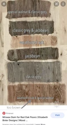 the different shades of wood that are used to paint