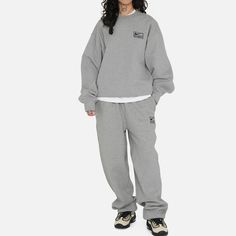 Nike Fleece Pants x Stussy 'Dark Gray Heather' DO9341-063 (Unisex/Crossover/Solid Color) Stussy Sweatpants, Stussy Fleece, Stussy Nike, Nike X Stussy, Nike Jumper, Nike Stussy, Grey Sweatsuit, Stussy Hoodie, Nike Tracksuit