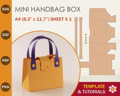 the mini handbag box is shown with instructions