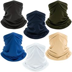 six different colors of neck gaiters