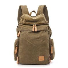 Large capacity canvas backpack, made with top quality material, this bag is perfect travellers and business use, can also be used as a college/school bag. Practical multi-pocket design in a hard-wearing material. This bag has plenty of room inside with a large main compartment for your laptop or tablet, and will easily fit clothes and other essentials depending on what you want to use it for.  Extremely fashionable, this bag provides multi-use options, for overnight stays, simple short trip Mens Backpack Fashion, School Shoulder Bag, Canvas Rucksack Backpack, Large Backpack Travel, Canvas Rucksack, Mens Backpack Travel, Shoulder Bags For School, Travel Backpacks, Backpack Fashion