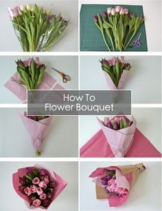 how to make a flower bouquet out of paper and wrapping it in pinks or whites