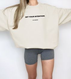 Yoga Shirt | Yoga Sweatshirt | Hot Yoga | Yoga Teacher | Yoga Workout | Yoga Gift | Unisex Yoga Shirt | Set Your Intention Yoga Shirt Design, Yoga Tshirt Design, Pilates Sweatshirt, Fitness Sweatshirt, Yoga Sweater, Yoga Attire, Gym Sweatshirt, Boxing Shirts, Yoga Sweatshirt