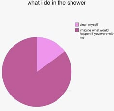 a pie chart that says what i do in the shower