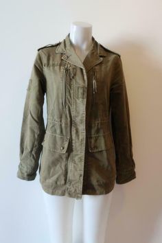 WOMENS ZARA ARMY GREEN JACKET SZ S * MULTIPLE POCKETS  ZIPPER AND BUTTON CLOSURE MATERIAL: 100% COTTON MEASUREMENTS (FLAT): SHOULDER: 16" SLEEVE: 24" ARMPIT: 18" WAIST: 18" HIPS: 18" IN GOOD CONDITION. ...eli_har_up-1* Get images that make Supersized seem small. THE simple solution for eBay sellers. Track Page Views With Auctiva's FREE Counter Green Military Utility Jacket For Fall, Vintage Zara Outerwear For Fall, Vintage Zara Fall Outerwear, Zara Vintage Fall Outerwear, Zara Khaki Cotton Outerwear, Zara Khaki Long Sleeve Utility Jacket, Zara Khaki Utility Jacket For Winter, Zara Khaki Utility Jacket For Fall, Army Green Jacket