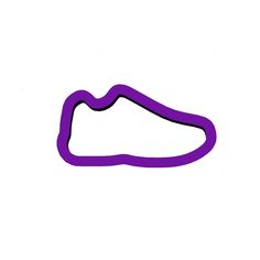 a drawing of a purple shoe on a white background