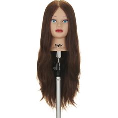 Taylor Manikin - 26-28 Long, Brown, Level 5, 100% Human Hair With Extra Long, Thick Layers And Fullness To The Ends by Celebrity Hair Growth Patterns, Bella Model, Manikin Head, Hair Mannequin, Long Layered Cuts, Bright Blue Eyes, Natural Human Hair, Hair Techniques, Voluminous Curls