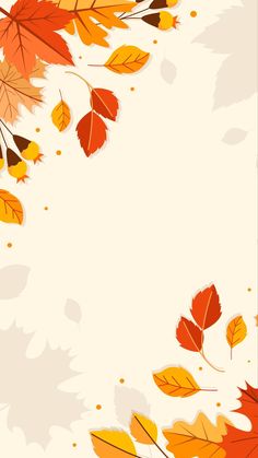 an autumn background with falling leaves