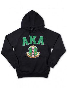 AKA Chenille Shield Hoodie - Alpha Kappa Alpha Alpha Kappa Alpha Jackets, Greek Paraphernalia, Patch Hoodie, Aka Sorority, Kappa Alpha Psi, Vintage Tank Top, Vintage Tank, Alpha Kappa Alpha, Greek Letters