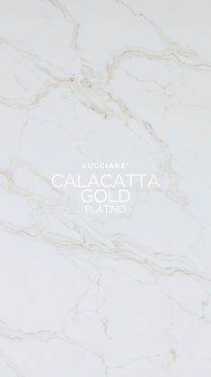 a white marble background with the words calacatta gold platino on it