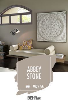 a living room filled with furniture and a painting on the wall above it that says abbey stone mo235 - 6