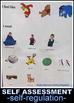 Self Assessment and Self Regulation System for Children with Special Needs. Kind of a spin on the How Does Your Engine Run? program. Special Needs Classroom, Sensory Regulation, Visual Prompts, Pooh Characters, Child Growth, Visual Schedules