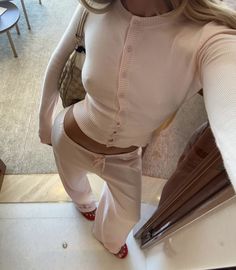 Things I Find Chic, Pink Outfits Aesthetic Winter, Hotel Hideaway Outfits, Lululemon Aesthetic Outfits, Pink Winter Aesthetic, Cute Cozy Outfits, Holidays Outfits, Pj Outfit, Soft Feminine Outfits