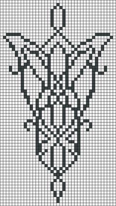 a cross stitch pattern with the shape of a butterfly on it's back side