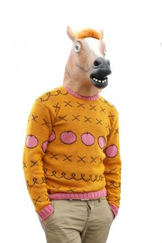 Bojack Horseman sweater, Replica of the cartoon sweater, horsin around, hand knit bespoke sweater, y