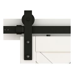 an image of a black and white door hinge