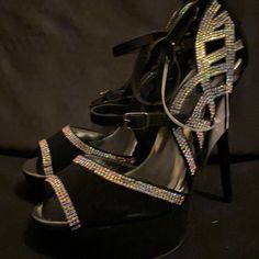 Brand New Qupid High Heels Black High Heels With Glitter Accents, Black Glitter Pointed Toe Heels, Qupid Shoes, Shoes Brand, Shoe Brands, Shoes Women Heels, Black Silver, Shoes Heels, High Heels