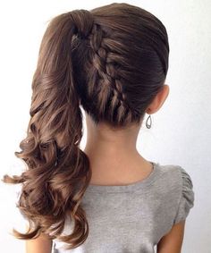 Stylish Braided Ponytail Hairstyles for Little Girls Fav Hairstyles, Walter Boys, Cheer Competition, Ponytail Hairstyle, Cheer Hair, Barbie Makeup, Dance Hairstyles, Braided Ponytail Hairstyles, A Ponytail