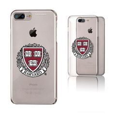 an iphone case with the harvard seal on it, in front of a white background