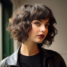 48 Mesmerizing short hair with bangs For 2024 Curly French Bob With Bangs, French Bob Curly Hair, Curly French Bob, French Bob With Bangs, Curly Bob With Fringe, French Bob Haircut, Style For Short Hair, Line Bob Haircut, Short Haircuts With Bangs