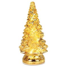 a gold christmas tree on a white background