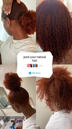 Ginger Hair Color, Dyed Natural Hair, Pretty Hair Color, Natural Hair Styles Easy, Hair Ponytail Styles, Dye My Hair, Hair Dye Colors