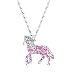 PRICES MAY VARY. Special Design:The girls horse Necklac necklace is specially designed for girls,boys and women who love horse.Chain length:16.2 inches+2 inches extension.Pendant Charm Size:1.0*0.96 inches.The Dainty Rainbow Horse Jewelry comes with a nice jewelry box which makes it a special gift for Birthday,Valentine's Day,Easter Day,Mother's Day and Christmas. Jewelry Protection:The girls women necklace was plated with rhodium/gold/silver and can be used for a long time if protecting it prop Rainbow Horse, Nice Jewelry, Horse Necklace, Sparkle Necklace, Horse Jewelry, Rainbow Necklace, Horses Pendant, Women Necklace, Rainbow Crystal