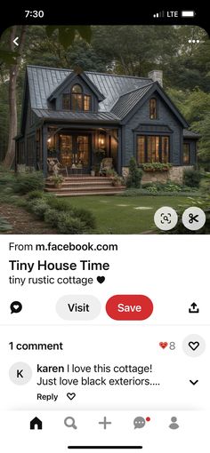 the home page on facebook is shown in this screenshote photo, which shows an image of a house