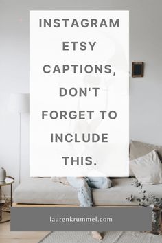 a woman sitting on top of a couch with the caption instagrams, captions, don't forget to include this