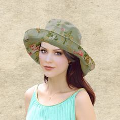 This summer hat has a wide brim for a good sun protection. The brim can be turned up or turned down. It's easy to take shape you want. It is elegant accessory for garden and beach parties or other events. 20% Linen, 80% Cotton One size fits most (21 - 22,5 inches) This hat can be flat packed for suitcases or handbags . Hand wash and lay flat to dry. NOTE Actual color may slightly different depending on your monitor. Spring Sun Hat Upf 50+ One Size Fits Most, Spring Sun Hat With Upf 50+, Uv Protection Wide Brim Sun Hat, Summer Brimmed Cotton Hats, Wide Brim Cotton Sun Hat, Summer Wide Brim Cotton Hat, Cotton Wide Brim Sun Hat, Flat Brim Cotton Hat For The Beach, Cotton Short Brim Beach Hat