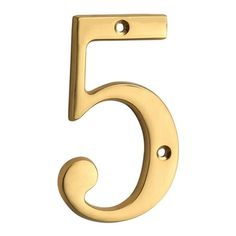 the number five in gold on a white background