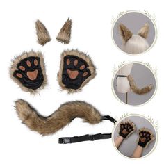 SPECIFICATIONS Material: Faux Fur Department Name: Adult Applicable Scene: Performance Pattern Type: Animal Type: Hairbands Item Type: Headwear Style: Novelty Color: Black/Black and White/Grey/Grey and Black/White/Brown/Wolfdog Hair Size: Ear Size Approx.13.5x8x11.5cm/5.31x3.14x4.52in, Tail Length Approx.53cm/20.86in, Half Finger Gloves Approx.17x20cm/6.69x7.87in Weight: Approx.150g Features: Eye-catching set - When you go to a neko cosplay, anime cosplay, Halloween party, or Lolita gothic party Themed Costume Accessories For Cosplay With Ears, Novelty Costume Accessories With Ears For Cosplay, Novelty Cosplay Costume Accessories With Ears, Novelty Costume Accessories For Cosplay With Ears, Halloween Costume Accessories With Ears, Costume Accessories With Ears For Cosplay Events, Winter Fantasy Costume Accessories, Winter Cosplay Costume Accessories With Ears, Fitted Novelty Costume Accessories With Cat Ears