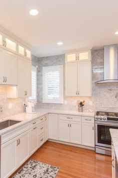 the kitchen is clean and ready for us to use in its new owner's home