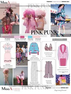 Uni Moodboard, Fashion Design Inspiration Board, Fashion Trending Moodboard, Pink Punk, Trend Board, London Fashion Week Street Style, Alice In Wonderland Theme