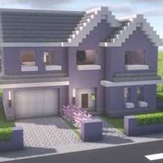 a purple house is shown in this image