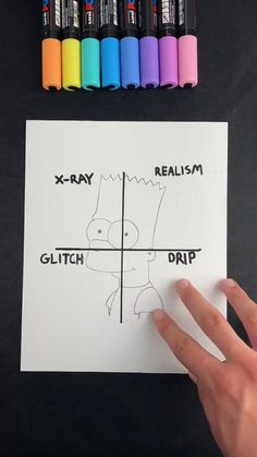 someone is holding up a piece of paper with the words x - ray, realism and glitch on it