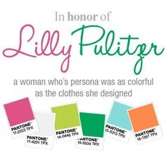 an advertisement for the company called lilly puller, featuring different colors and font on it